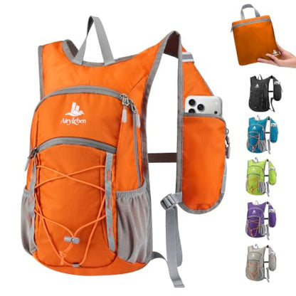14L Small Hiking Backpack, Packable Travel Daypack for Men Women - color: Orange