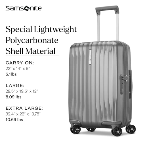 Samsonite UpLIFT X-Large Checked Hardside Luggage with Spinner Wheels - Airline-Approved, TSA Lock, Adjustable Handle System - Polycarbonate Hard Suitcase for Ultra Lightweight Travel - Silver Shimmer - color: Silver Shimmer, size: X-Large Checked