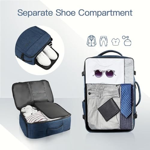 Gieury Carry On Backpack, Extra Large 50L Travel Backpack for Men & Women - color: Blue, size: 2X-Large(20"x14"x10")