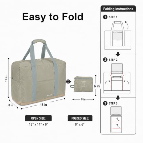 Foldable Travel Duffle Bag with Trolley Sleeve 40L Travel Bag - color: Grey
