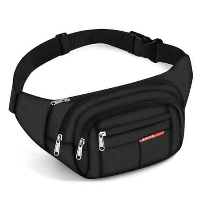 1000D Water-Resistant Fanny Pack 4 Zipper Crossbody Sling Bag for Hiking