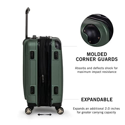 Kenneth Cole REACTION Renegade Luggage Expandable 8-Wheel Spinner Lightweight Hardside Suitcase, Cilantro, 20-inch Carry On - color: Cilantro, size: 20-Inch Carry On