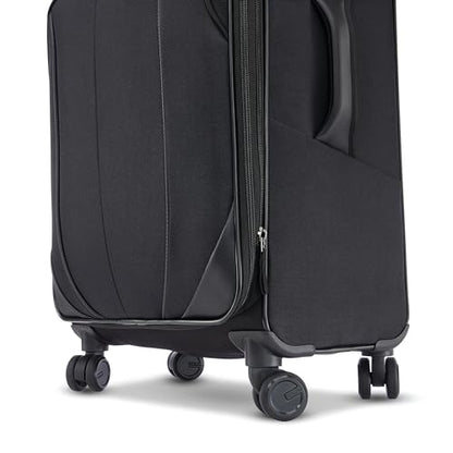 American Tourister 4 KIX 2.0 Expandable Softside Luggage with Spinner Wheels, 24 SPINNER, BLACK - color: Black, size: 24 SPINNER