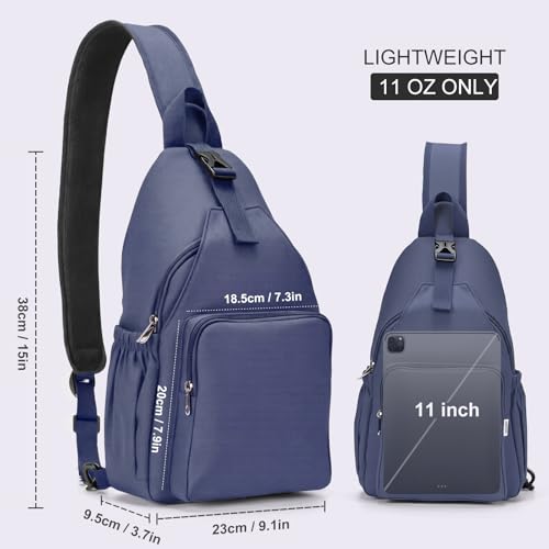 AOTIAN Crossbody Sling Backpack Sling Bag Travel Hiking Chest Bag Daypack - color: Blue Grey
