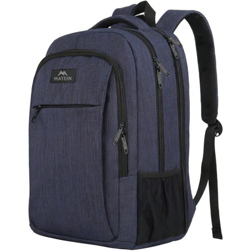 MATEIN Blue Laptop Backpack, Slim Travel Backpack with Laptop Compartment - color: Blue, size: 15.6 Inch