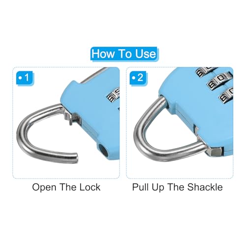 PATIKIL Security Steel Cable with 3 Digit Combination Lock, Travel Padlock 3Ft Coated Safety Wire Rope Double Loop for Luggage Suitcase Blue - color: Blue, Sky Blue, size: 3Ft