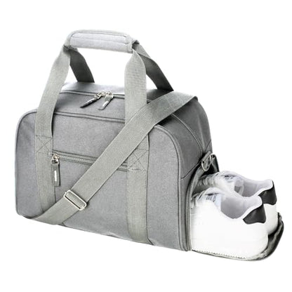 Searock 14 inch Small Gym Bag with Shoe Compartment - color: Grey, size: 14 x 8 x 10″ (Small)