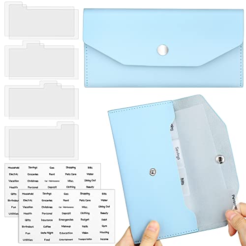 Frienda Cash Envelope Wallet Budget 8 Dividers, Blue, Classic - color: Blue, style: Classic