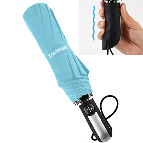 TradMall Travel Umbrella Windproof 56 Inches Canopy, Sky Blue - color: Sky Blue, size: 56 Inches