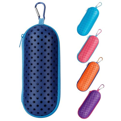 Swim Goggle Case, Protective Cases with Clip - color: Dark Blue