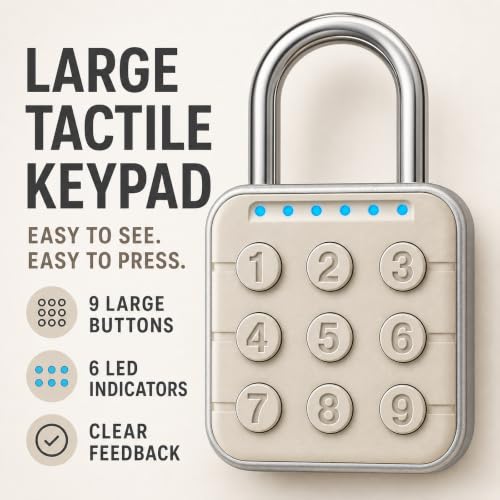Locker Lock, 6-Digit Keypad Combination Lock for Gym Lockers - color: Champagne Gold, size: 1 Pack