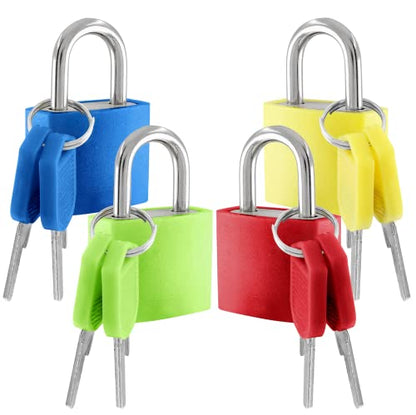 Litoexpe 4 Pcs Small Colored Padlocks with Keys - style: 4-Pack 4 Color