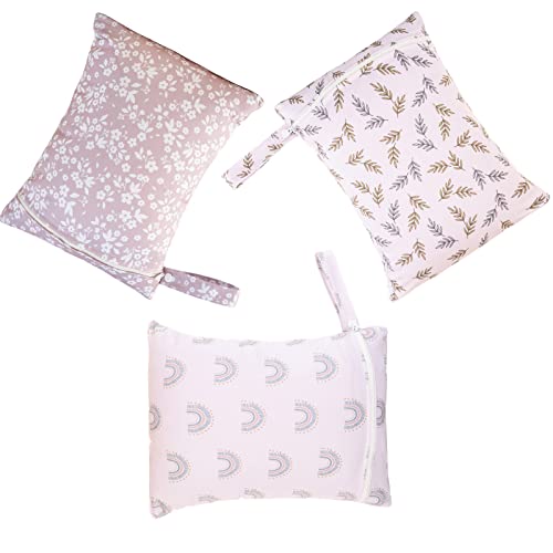 Happy Flute 3 Set Wet Bag Storage Bag Waterproof Washable for Baby - color: Leaf