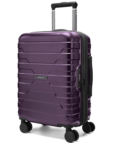 BAGSMART Carry-On Luggage 20" Expandable Spinner 22x14x9,Purple - color: Purple