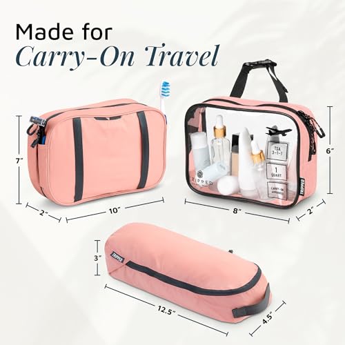 TRIPPED Travel Gear 3-Piece Travel Toiletry Bag Set - color: Pink