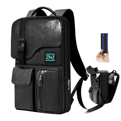 ZINZ Slim & Expandable Laptop Backpack 15.6 Inch,Black - color: Black
