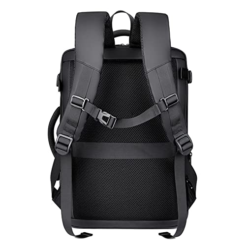 Hard Shell Laptop Backpack for Men, 35L Expandable Business Travel Backpacks Anti Theft Gaming Computer Bag with USB Port Wet Pocket 17 Inch - color: Black