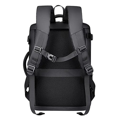 Hard Shell Laptop Backpack for Men, 35L Expandable Business Travel Backpacks Anti Theft Gaming Computer Bag with USB Port Wet Pocket 17 Inch - color: Black