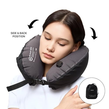 KEEK PillowO Travel Neck Pillow – Ultra-Light 82g, Packs Smaller Than a Passport, Perfect for Flights, Commuting & Camping - color: Charcol, Grey