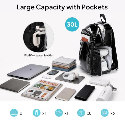 TOPEAST Basketball Backpack Sports Bag with Shoe Compartment & Ball Holder - color: Black