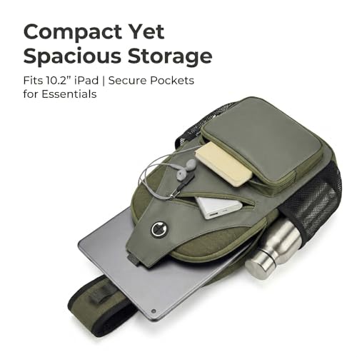 Javolto Crossbody Sling Bag,Small Backpack Men,Hands-Free Shoulder Daypack - color: Army Green