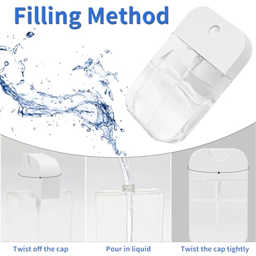 2 PCS Clear Spray Bottles, Portable Card Spray Bottles, 50 ML Refillable Plastic Perfume Atomizer Vials, Suitable Perfume, moisturizing water, hand sanitizer - color: 50ML 2 Pcs