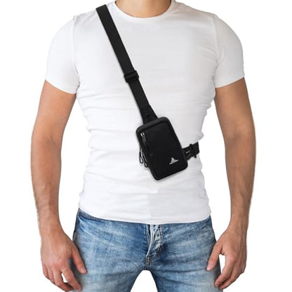Peicees Mini Sling Bag for Men Small Crossbody Shoulder Bag, Mini Black - color: Black, size: Mini
