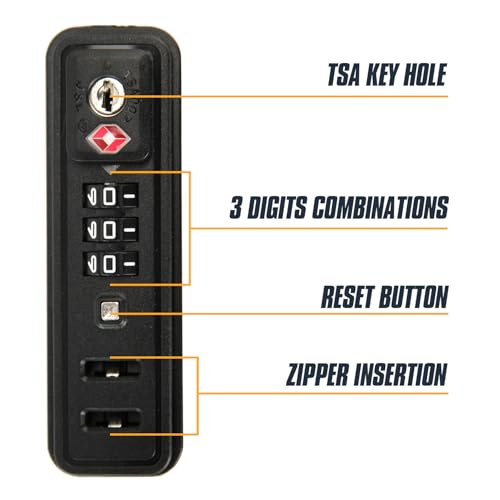 2-Pack TSA 3-Digit Combination Luggage Locks, Built-in Travel Lock JS-507B - size: JS-507B