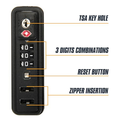 2-Pack TSA 3-Digit Combination Luggage Locks, Built-in Travel Lock JS-507B - size: JS-507B