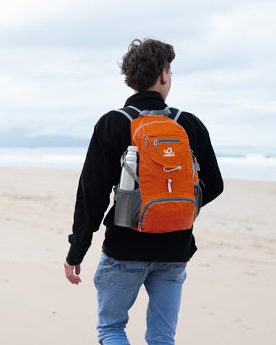WATERFLY Small Lightweight Packable Backpack: 20l Hiking Daypack Man Woman - color: Orange