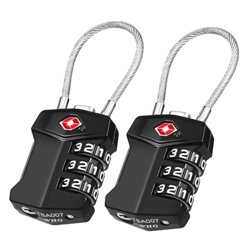 ZHEGE TSA Approved Locks for Luggage Resettable (Black, 2 Pack) - color: 2P, New Black