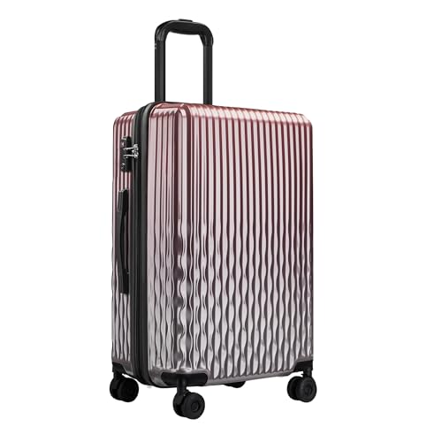 Checked Luggage, 24 Inch Expandable with Spinner Wheels, TSA Lock, Lightweight Travel Suitcase with Large Capacity - color: Blush Rose, size: 24inch