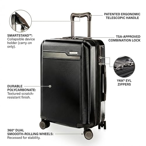 Ricardo Beverly Hills Brentwood Hardside Luggage Collection – Expandable Suitcases with Wheels and TSA Lock, 25" Medium Check-in, Onyx - color: Onyx, size: Check-In Medium 25-Inch