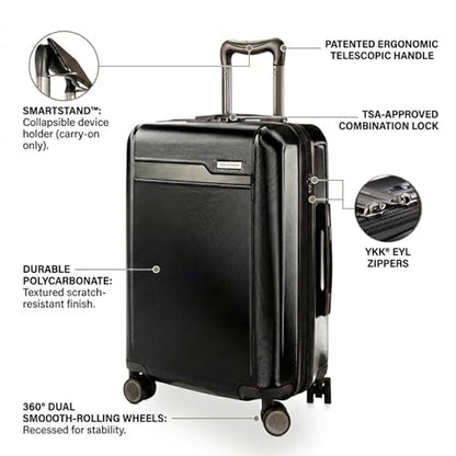Ricardo Beverly Hills Brentwood Hardside Luggage Collection – Expandable Suitcases with Wheels and TSA Lock, 25" Medium Check-in, Onyx - color: Onyx, size: Check-In Medium 25-Inch