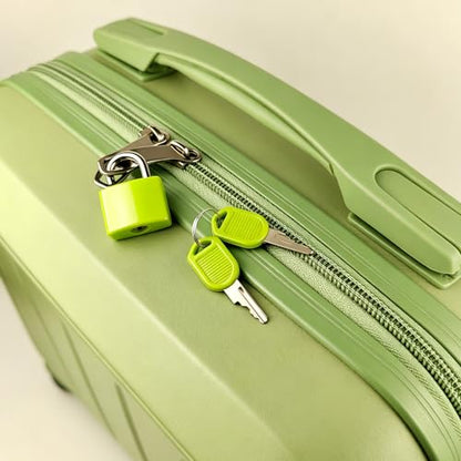 2 Pcs Suitcase Locks with Keys, Mini Keyed Luggage Padlocks, Multicolor Metal Travel Locks with Plastic Cover, Small Padlocks for Suitcases, Backpacks, Lockers, Bags and Storage Boxes(Rose Red,Green) - color: Rose Red,Green