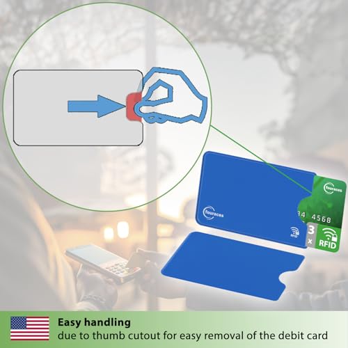rfid blocking sleeves, 3 pieces - credit card protector - card blocker for bank card, anti fraud nfc card holder