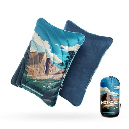 Camping Pillow Compressible Travel Pillow Lightweight Camp Pillow - color: Cliffs, size: Large(15.7''X19.6'')