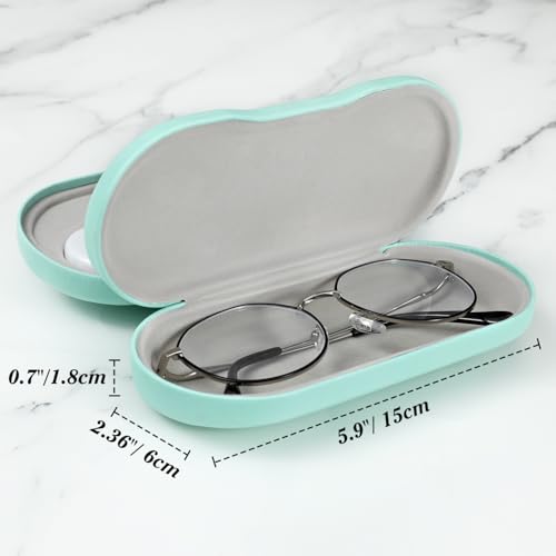 MoKo Double Eyeglass Case,Glasses and contact case 2 in 1 with Mirror - color: Green