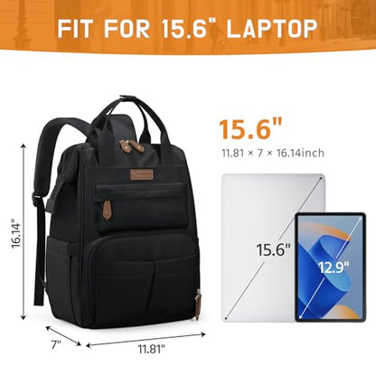 Maelstrom Laptop Backpack for Women Men, 15.6-17.3" Waterproof Travel Bag - color: Black, size: 15.6 Inch