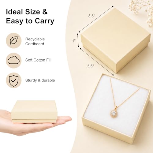 Jewelry Gift Boxes, 40 Pack 3.5x3.5x1 Inch, Brown - size: 3.5x3.5x1 Inch (Pack of 40)