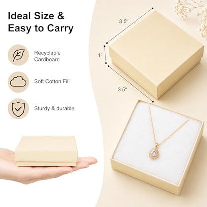 Jewelry Gift Boxes, 40 Pack 3.5x3.5x1 Inch, Brown - size: 3.5x3.5x1 Inch (Pack of 40)