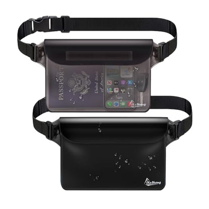 Waterproof Fanny Pack, Dry Bag Phone Pouch for Beach Swimming Kayaking - color: Gray+Black