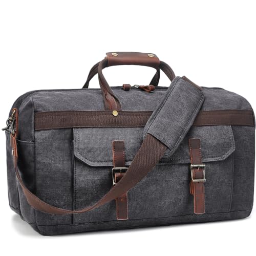 Canvas Duffle Bag for Men & Women - color: 4-Black