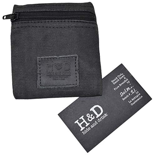 Hide & Drink, Water Resistant Waxed Canvas Condom Pouch, Change Valuables Tech Pocket Purse, Classic Partner Gift, Travel & Honeymoon Essentials, Handmade - color: Charcoal Black