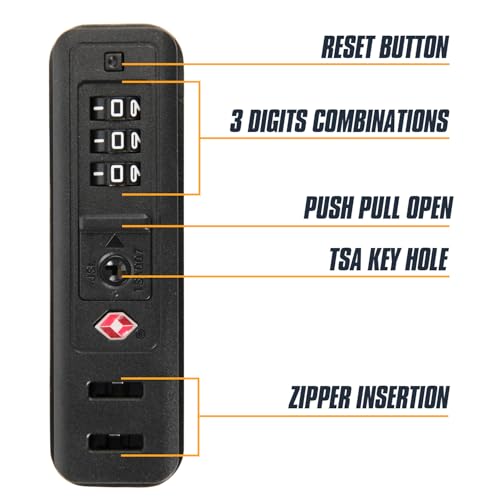 2-Pack TSA 3-Digit Combination Luggage Locks, Built-in Travel Lock JS-522 - size: JS-522
