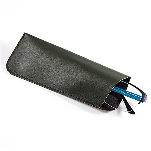 TRIUMPH VISION Reading Glasses Pouch Eyeglass Sleeve Soft Case Slim 3 Pack - color: P(black, Green, Silver), size: Large