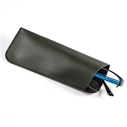 TRIUMPH VISION Reading Glasses Pouch Eyeglass Sleeve Soft Case Slim 3 Pack - color: P(black, Green, Silver), size: Large