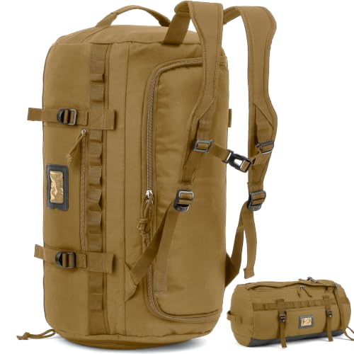 60L Duffle Bag for Travel Gym & Sports Duffel Bag Backpack for Men - color: Brown