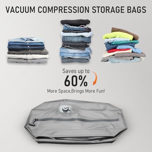 VJI 18L Vacuum Bag for Travel with Built-in Pump, IPX8 Waterproof, Grey - color: Grey