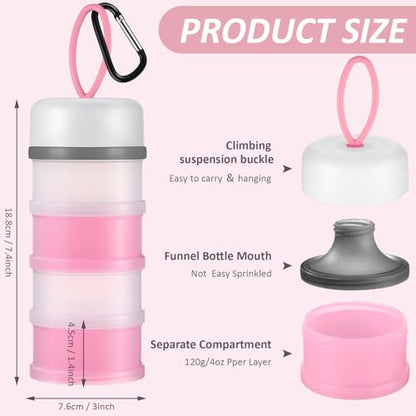 Baderke 2 Pcs Protein Powder Travel Container with Funnels Stand, Pink, White - color: Pink, White